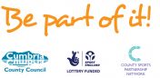 Be Part of it strap line with stakeholder logos cumbria county council, sport england and the CSPN