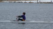 Megan Lewis rowing
