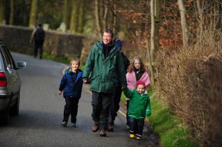 Family walking in Cumbria