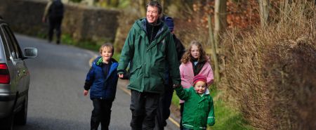 Family walking in Cumbria