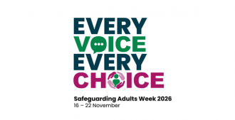 the Every Voice Every Choice Safeguarding Adults Week 2026 logo, highlighting the theme of inclusion, participation and supporting safe sporting environments for adults.