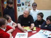 Keith Clarkson helping some children