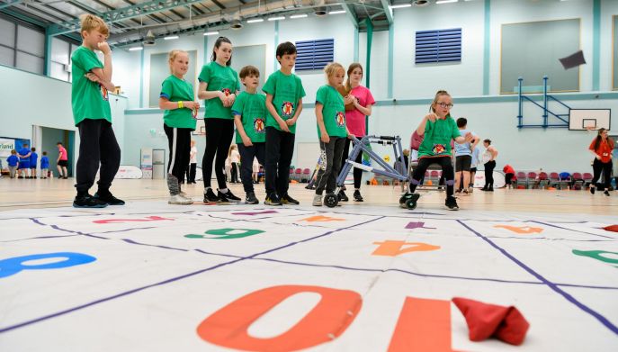 Children enjoying the Cumbria School Games 2022